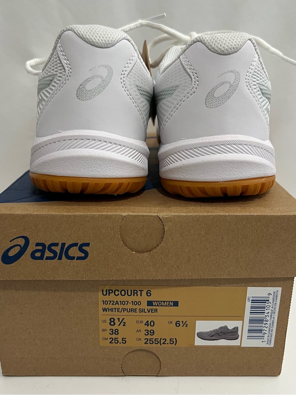 ASICS Women's Upcourt 6 Volleyball Shoes White & Silver Size 8.5 New - Picture 5 of 13